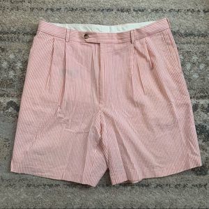 Berle Pink/White Seersucker Pleated Shorts 36x8